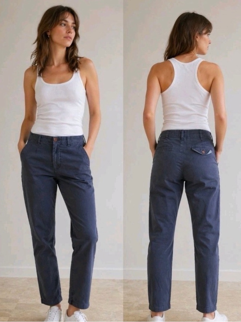 Alex Mill Chino Pants Navy Garment Dyed Straight Utility Cotton Twill